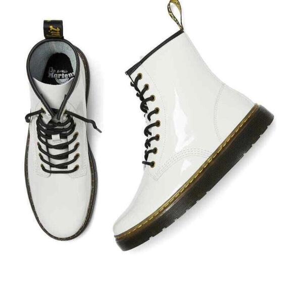 DR. MARTENS ZAVALA T LAMPER AIR WAIR WOMEN’S WHITE COMBAT BOOT SIZE US 9 - Picture 3 of 5